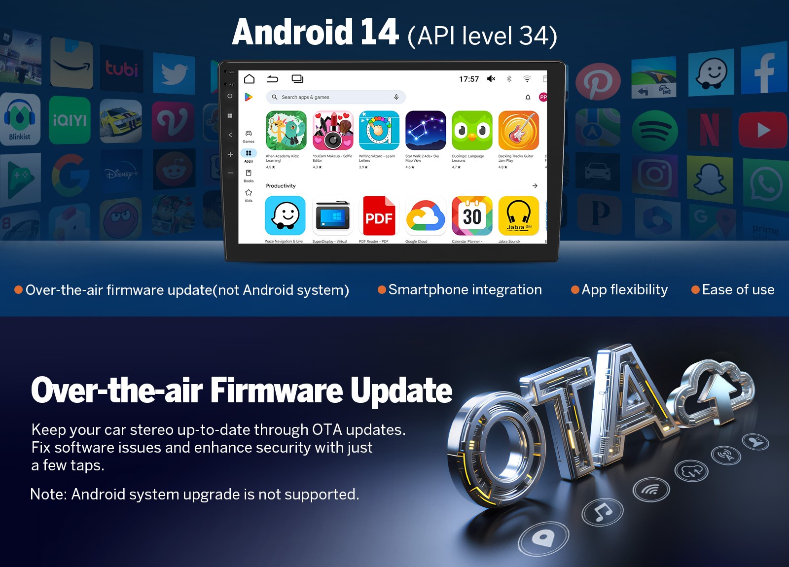 CAM+DVR+FDF1X7S Android 14 6+64 9" Car Stereo GPS HeadUnit CarPlay For Ford F150