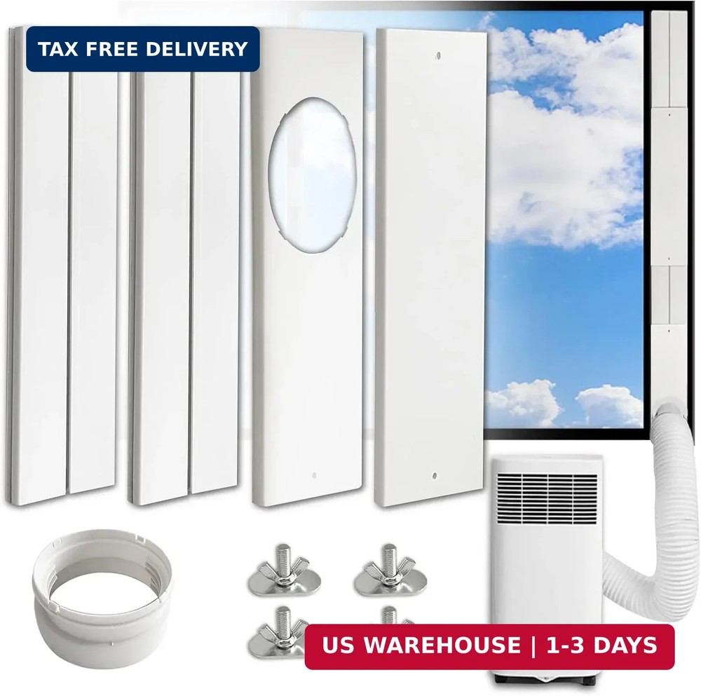 Portable AC Window Vent Kit - Complete Air Conditioner Window Kit, Adjustable PV