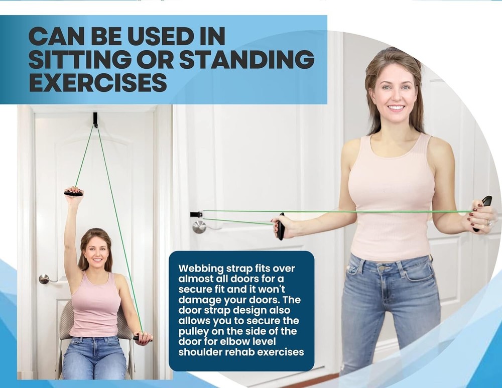 LiftAid Shoulder Pulley for Physical Therapy with Exercise Guide Improves Motion
