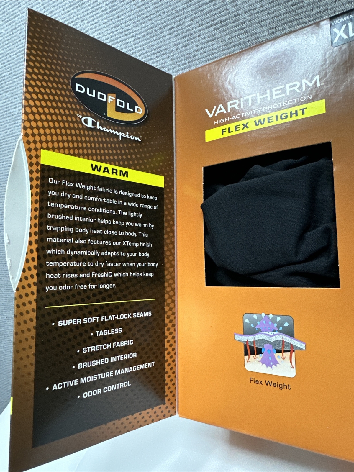 Duofold Women's Warm Pant XL Champion Varitherm Flex Weight Black NWT