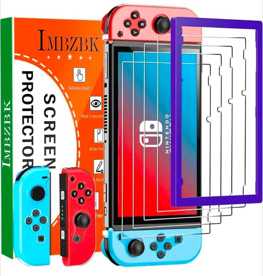 4 Pack Screen Protector for Nintendo Switch 2017 with 2 Pack Controller Cover