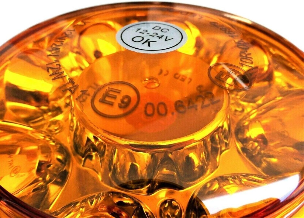 Led Flashing Strobe Beacon Emergency Slim 2" Warning Light Amber Caution E mark