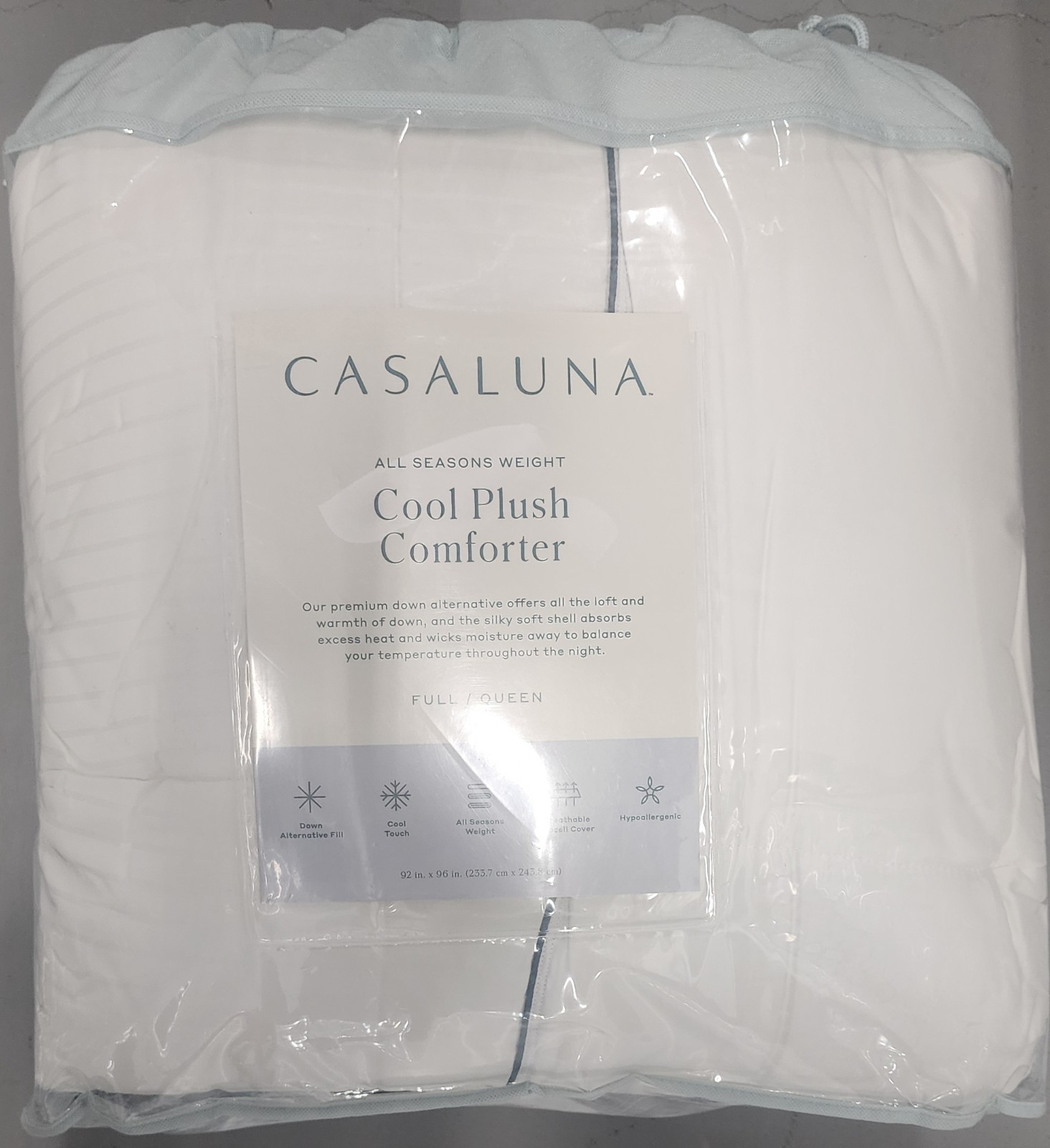 Full/Queen Cooling+ Down Alternative Cool Contact All Season Duvet Comforter