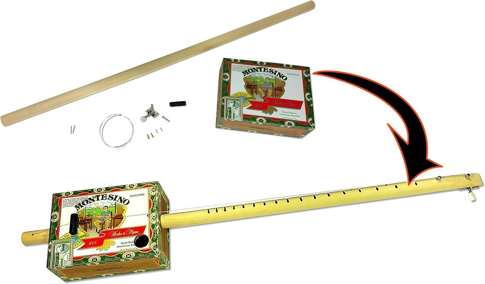 One-String Cigar Box Diddley Bow Kit - Great Gift for Handy Persons