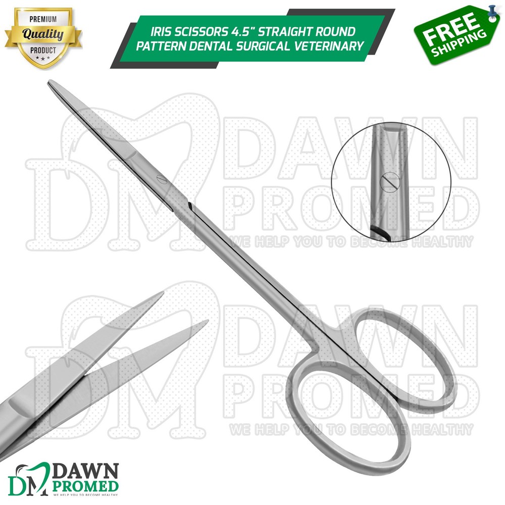 Iris Scissors 4.5″ Straight Round Pattern Dental Veterinary Surgical Instruments