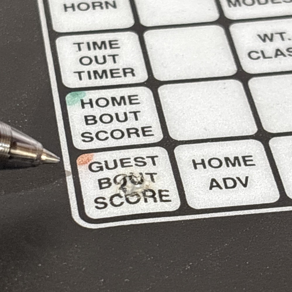 Nevco Scoreboard Controller Operator Wrestling ? Button Overlay Model 222-2583