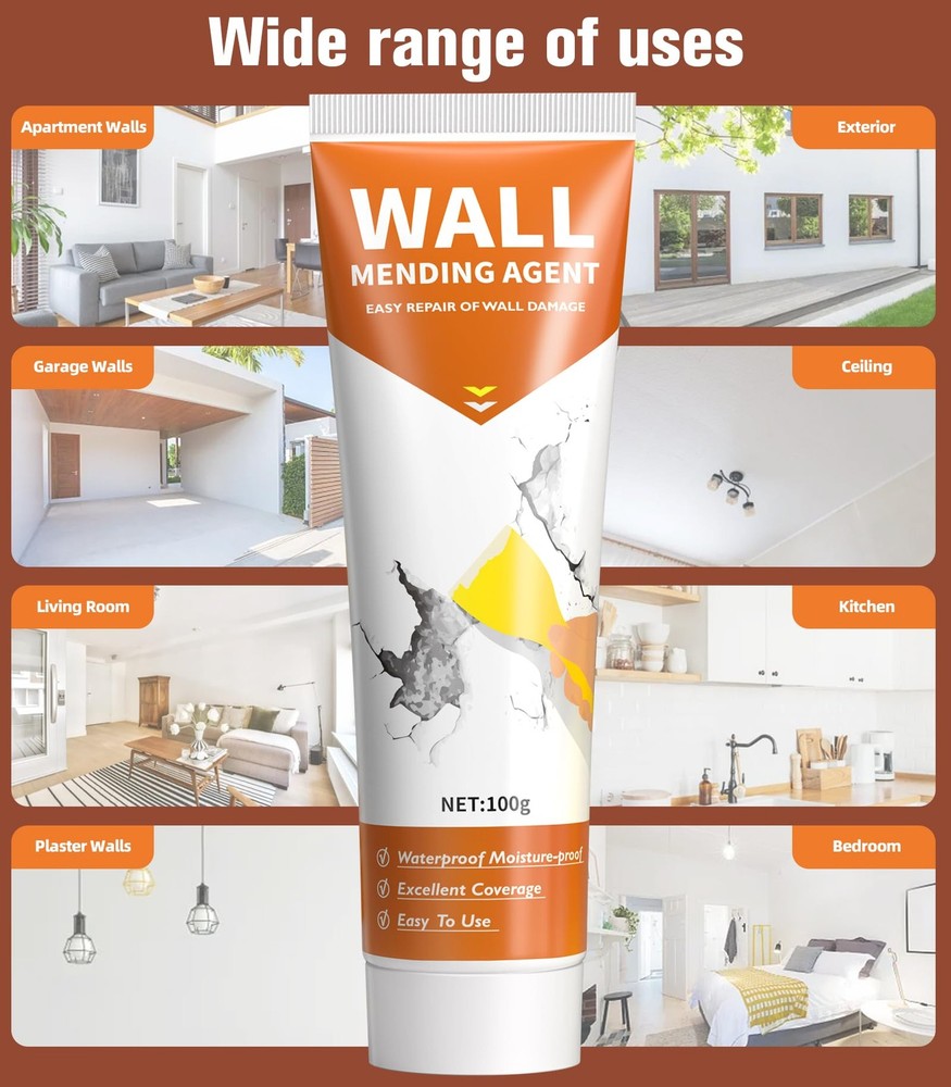 Drywall Repair Kit,Wall Patch Repair Kit,2 Pack Wall Patching Agent,Simple Fi...