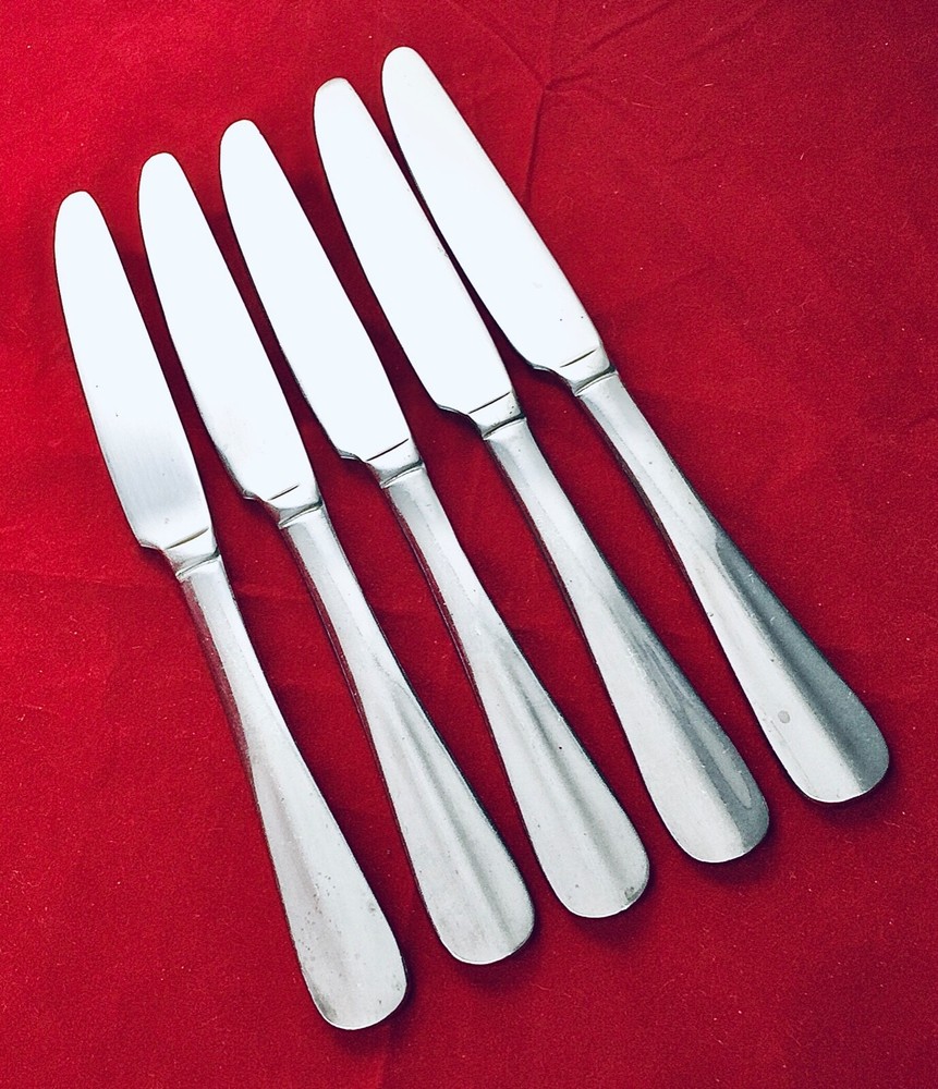 5 PFALTZGRAFF LEGACY SOLID DINNER KNIVES 8 7/8”GLOSSY STAINLESS FLATWARE RETIRED