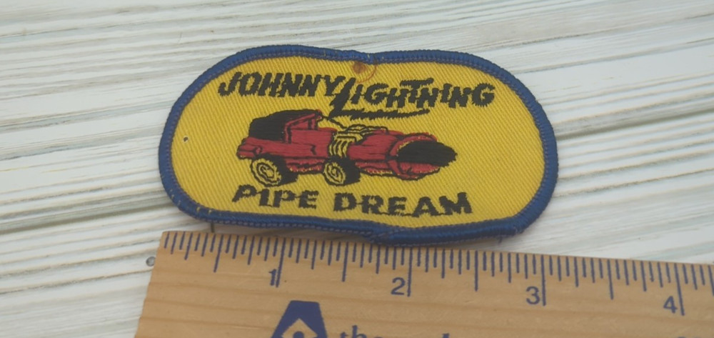 Vintage Rally Patch JOHNNY LIGHTNING PIPE DREAM Embroidered Twill Patch