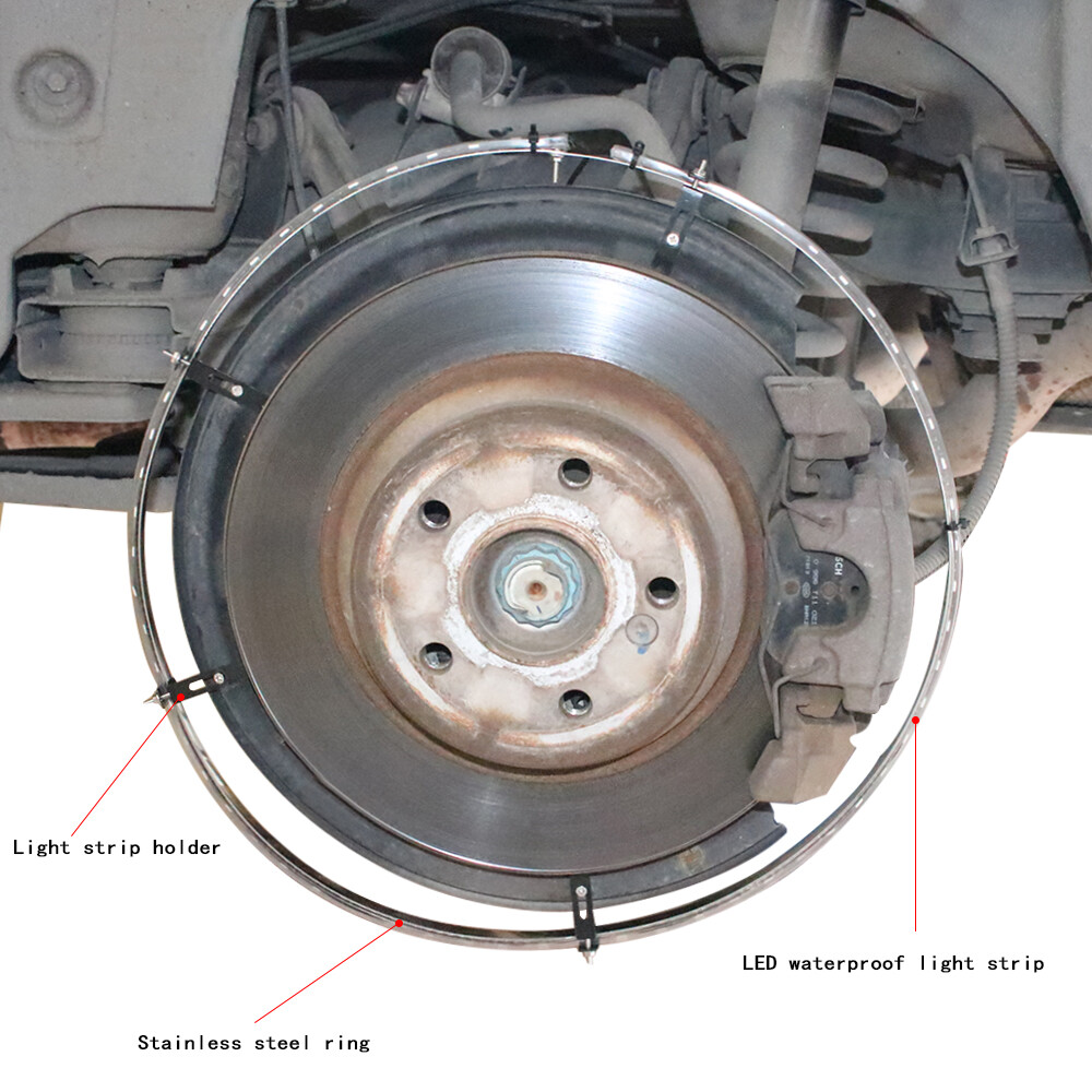 17.5" RGB & Chasing Flow Single Row LED Wheel Ring Rim Lights For Truck Car set