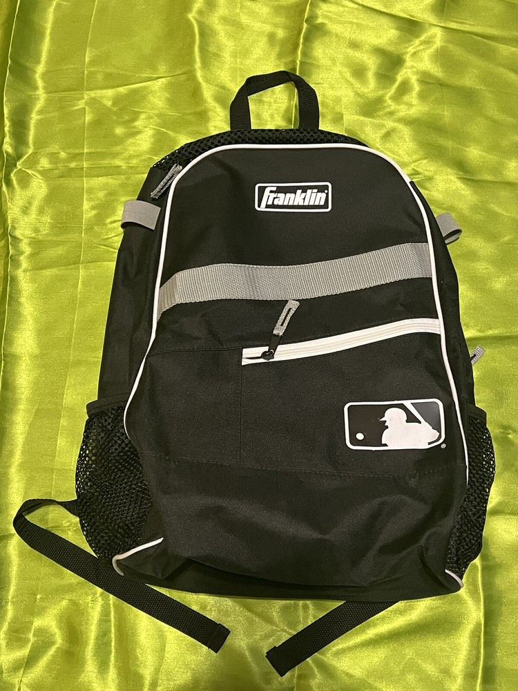 Franklin Baseball Softball Bag Backpack 3 Pockets Two Bat Holders Black