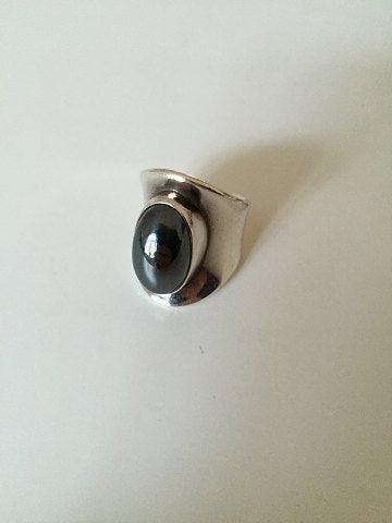 Bent Knudsen Sterling Silver Ring No 4 with Hematite