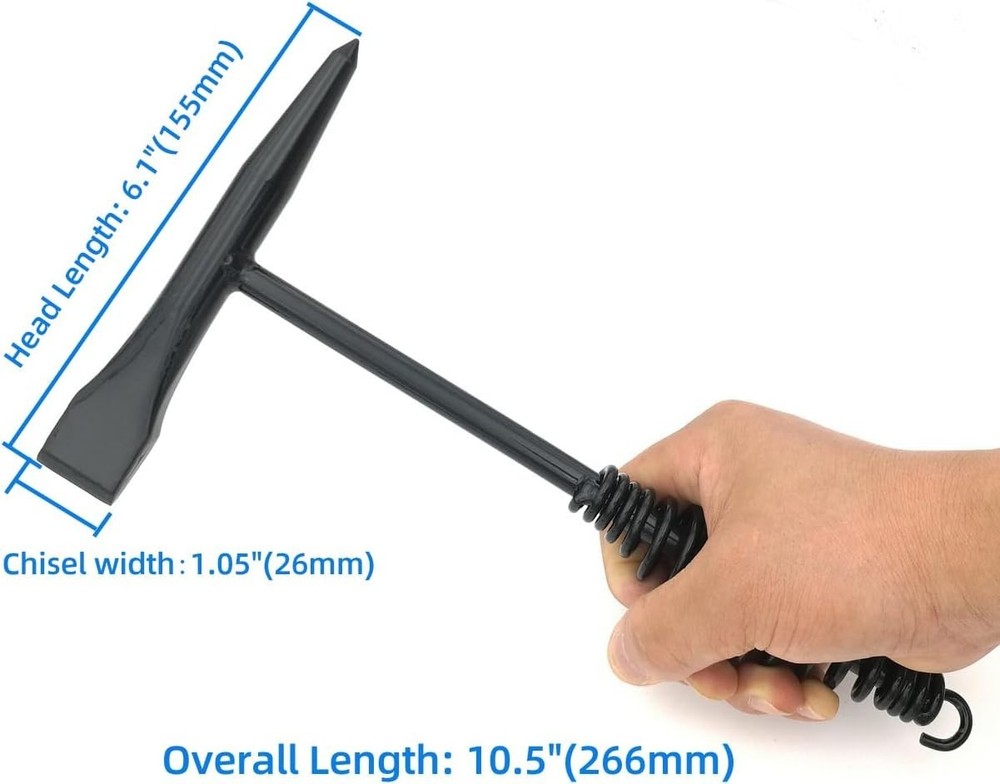 Professional Welding Hammer with Shock Absorbing Handle & Cleaning Brush Bundle