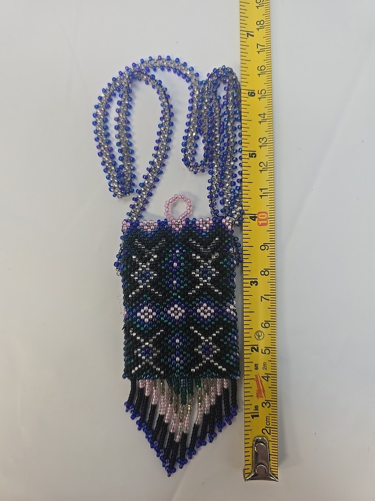 Native Patterned Beaded Neck Pouch