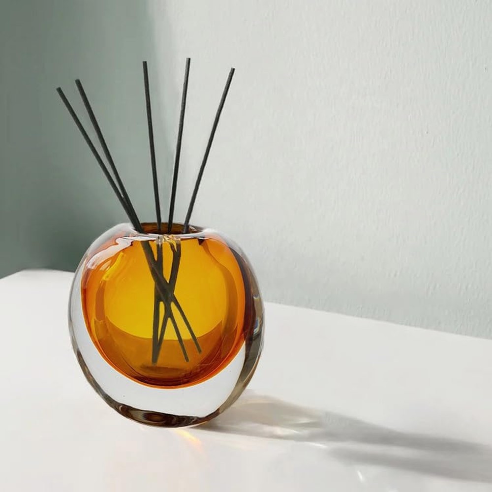 Amber Glass Vase, DIY Empty Reed Diffuser Bottle for Essential Oils, 200mL, A...