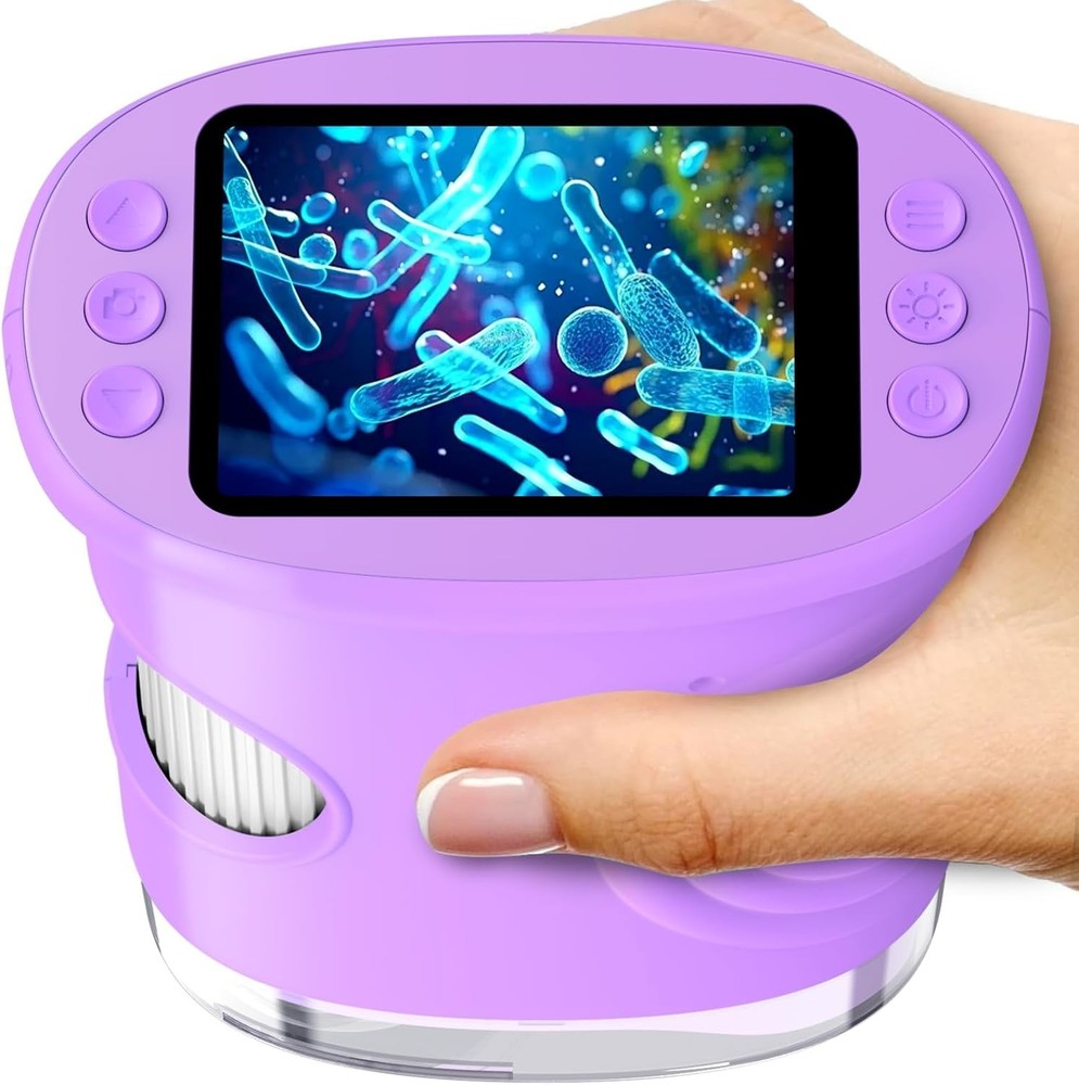 Kids’ 1000X Microscope with Rechargeable Battery and IPS Screen - STEM Learning