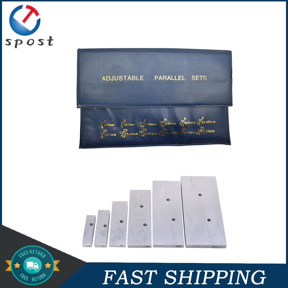 6 Pcs/Set 3/8" - 2-1/4" Adjustable Parallel Set Precision Parallel Measurement