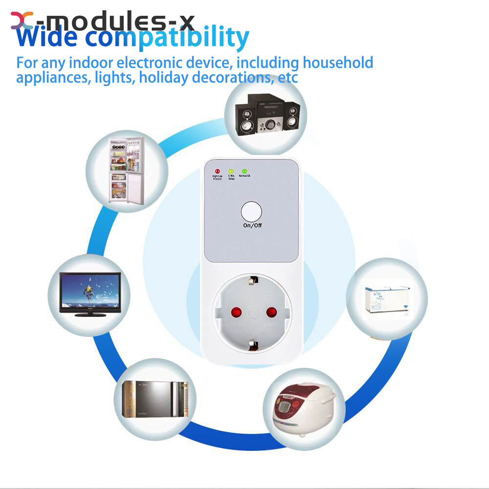 Automatic Voltage Protector AC 220V Power Surge Safe Protector Socket Switcher