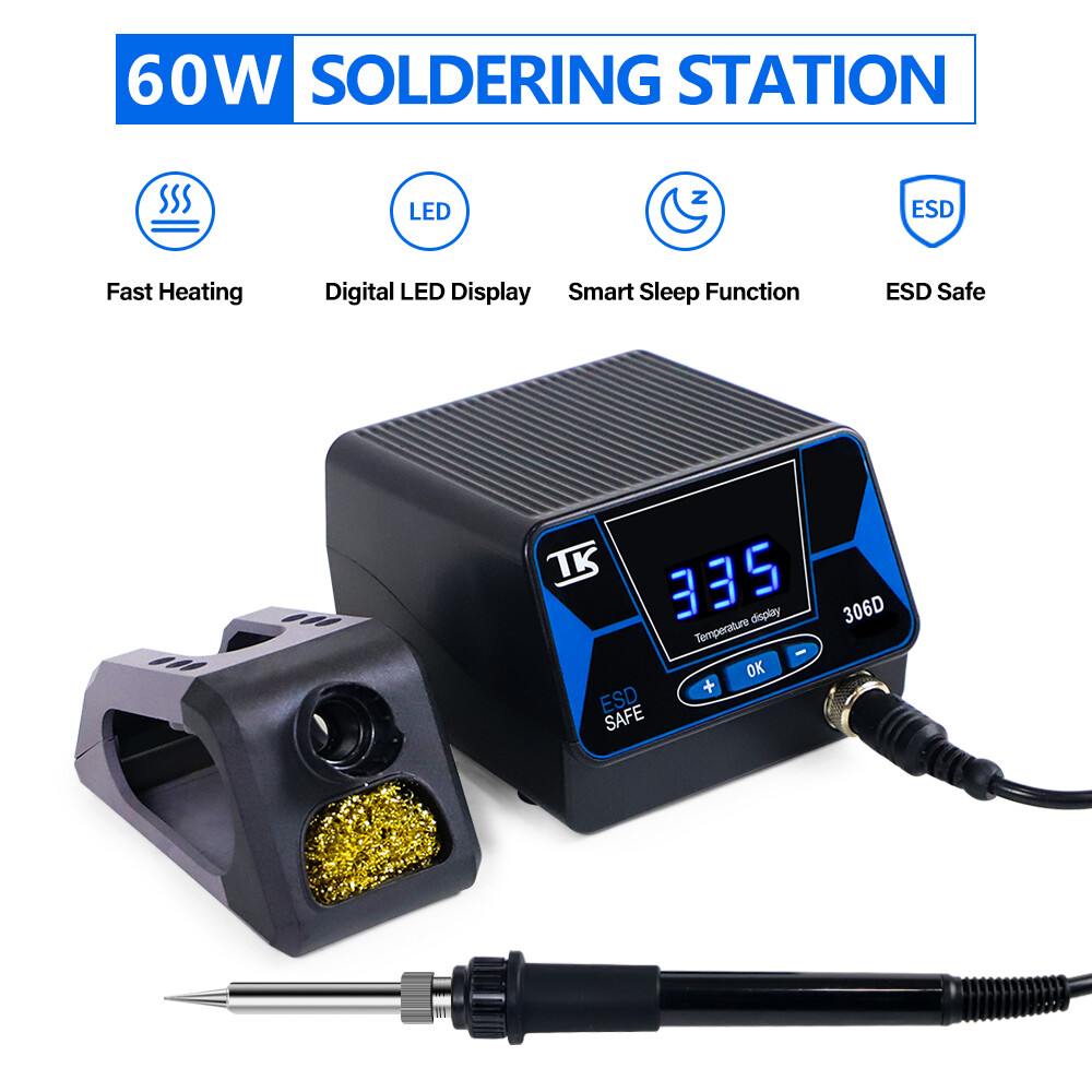 110V SMD Rework Soldering Station Iron Kit 60W Welding Tool Digital LED Display