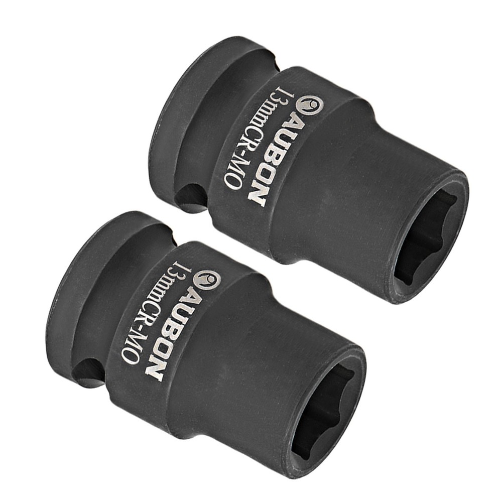 2pcs Shallow Impact Socket 1/2" Drive 13mm Socket 39mm 6 Point for DIY Making