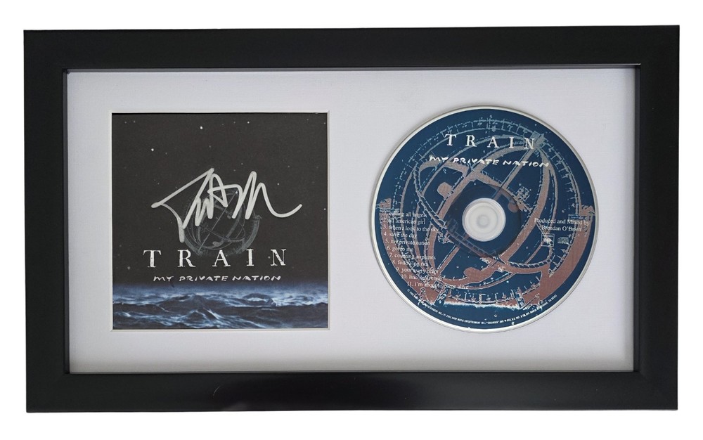 Patrick Monahan Signed Train My Private Nation CD COA Proof Autographed Framed