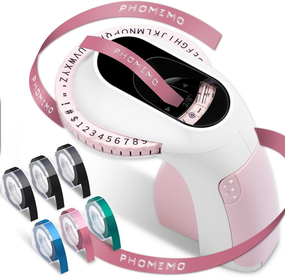 Phomemo E975 3D Embossing Label Maker with 6 Tapes 3/8" for Dymo Omega Xpress