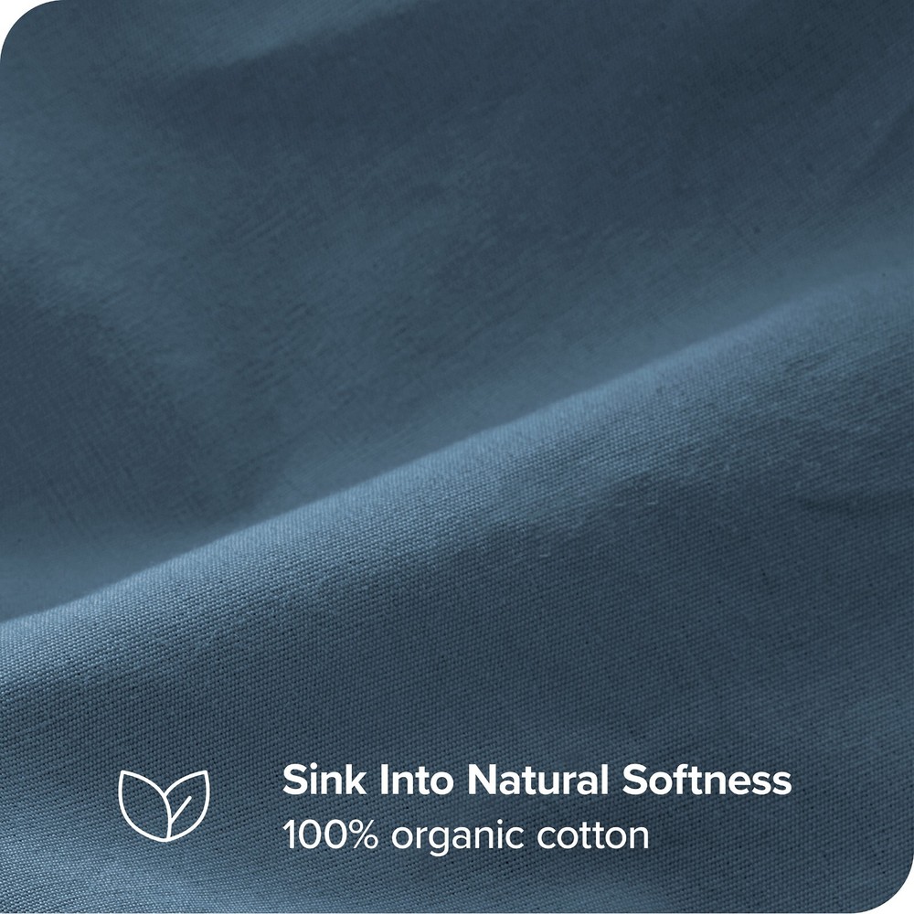 Bare Home Organic Cotton Percale Fitted Bottom Sheet - 300 Thread Count