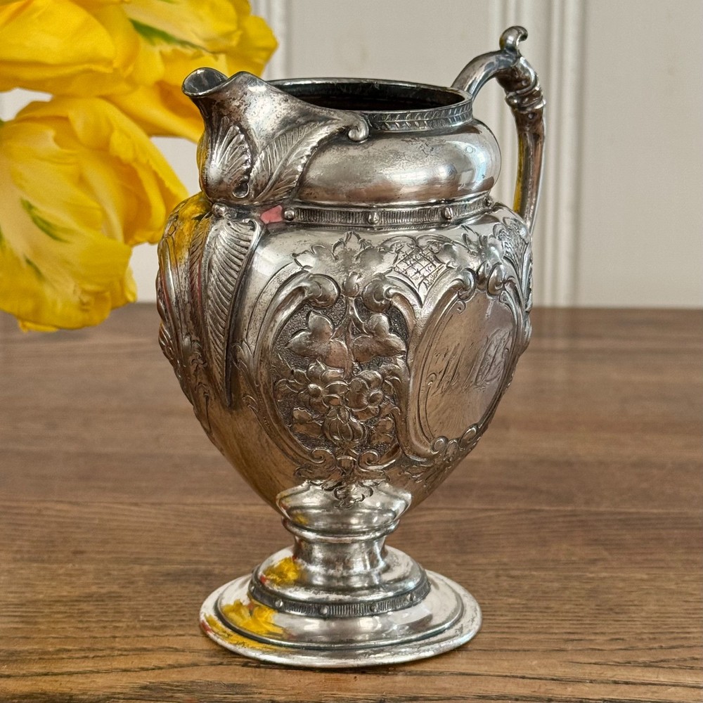 Silver Plate Engraved Creamer