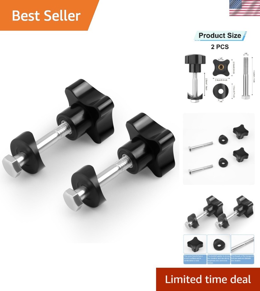 Two Sets of Rollator Walker Knobs, Black Universal Parts for Enhanced Safety