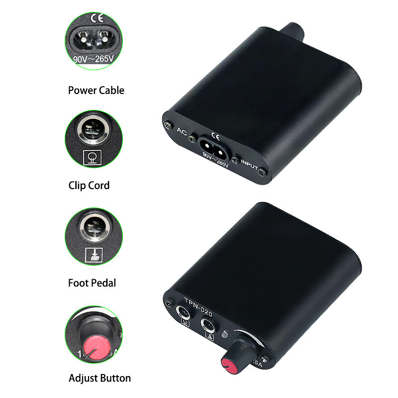 Tuffking Tattoo Machine Kit Power Supply Rotary Pen Cartridge Needles INK Grip