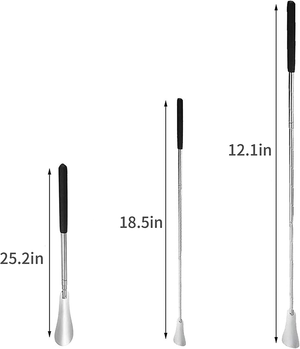 New Extra Long Handle Shoe Horn Stainless Steel 25" Handled Metal Shoehorn Horns