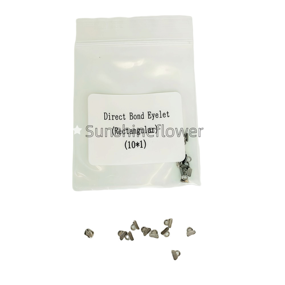 100 Pcs Dental Direct Bond Eyelets Rectangular Crimpable Hook Lingual Buttons