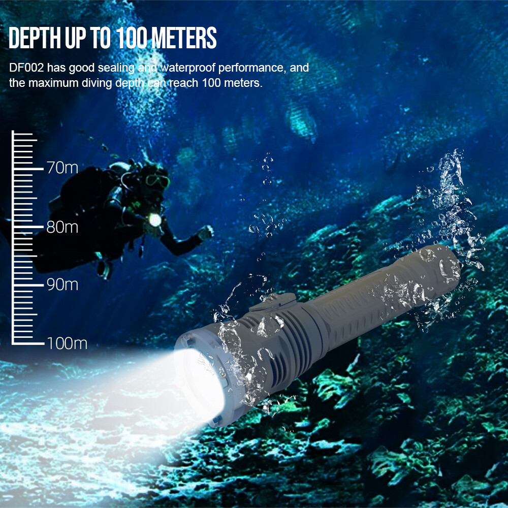 Trustfire 3200Lumen Stepless Dimming Rechargeable Diving Light Scuba Flashlight