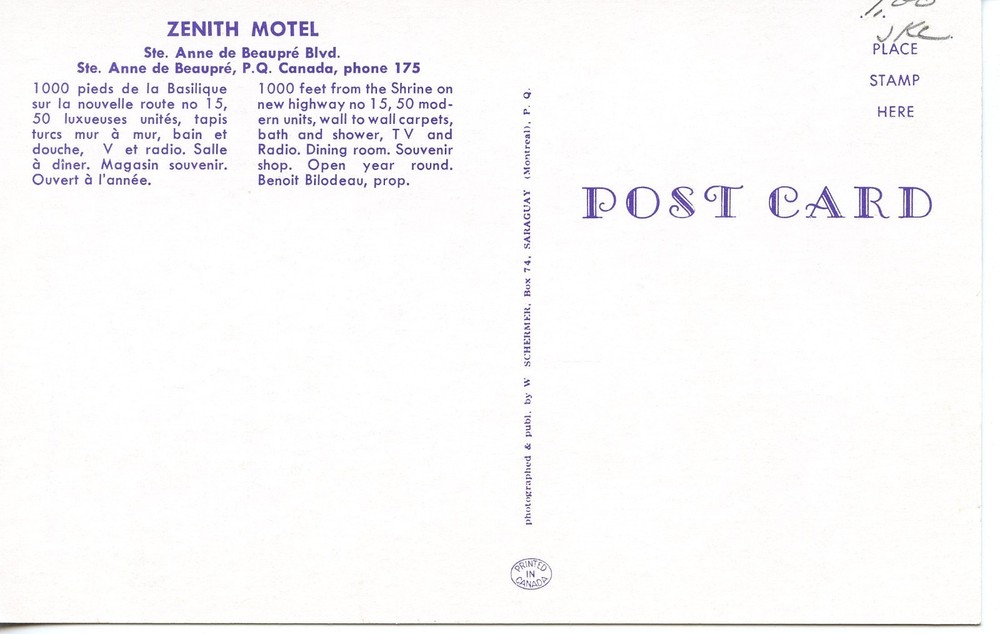 CANADA - ZENITH MOTEL - PC81
