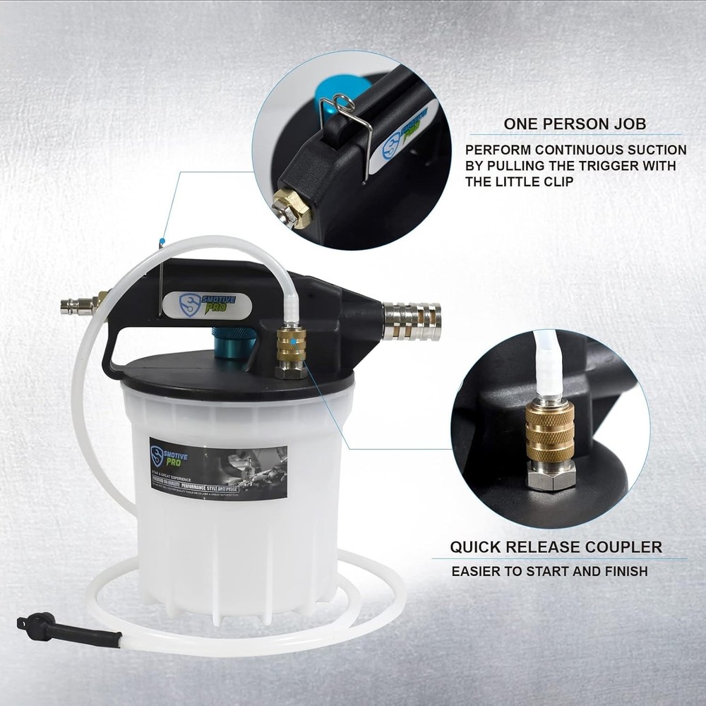 Hands-Free 2L Pneumatic Brake Bleeder - Auto Fluid Extractor Tool