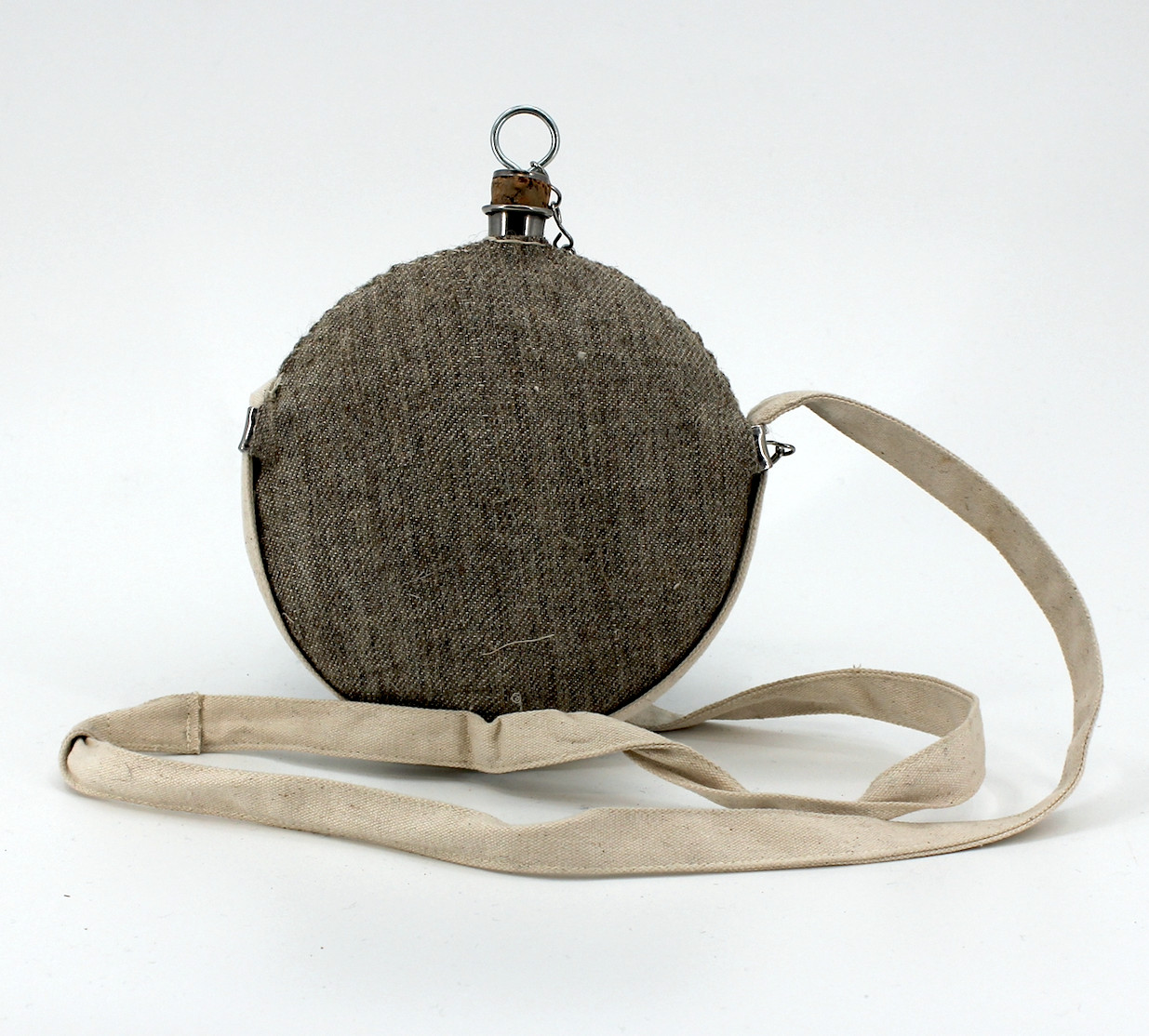 Civil War Stainless Bullseye Pattern Canteen - Jean Wool Cover