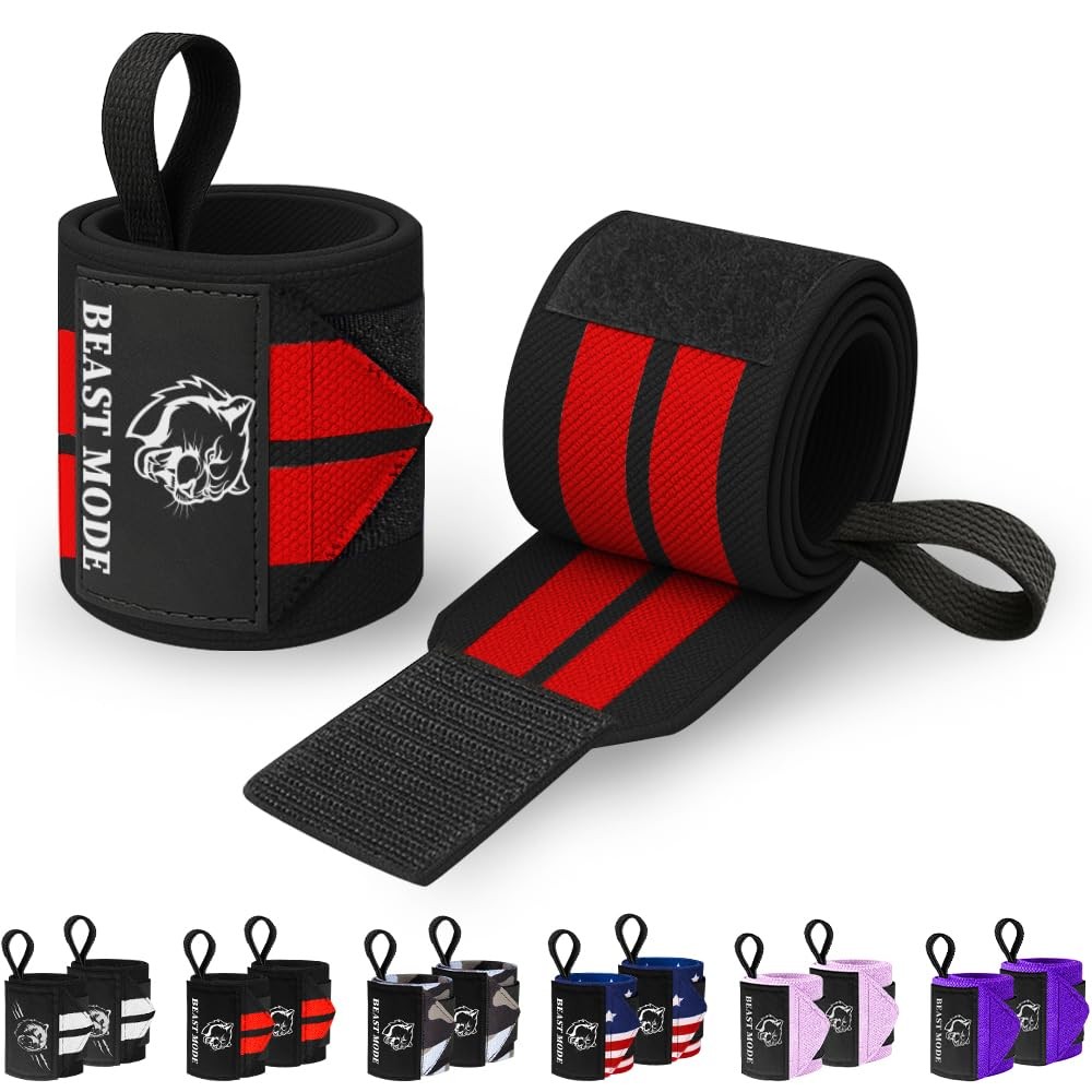 Weightlifting Wrist Wraps with Thumb Loop  18" HeavyDuty Support for