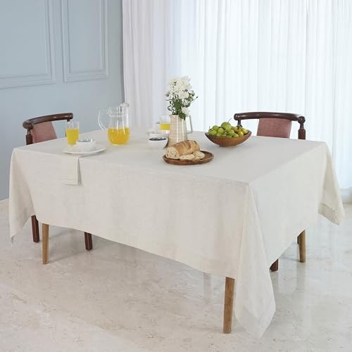 Linen Tablecloth 60 x 108 Inch - 108" x 60" (Rectangular) 04 - Light Natural