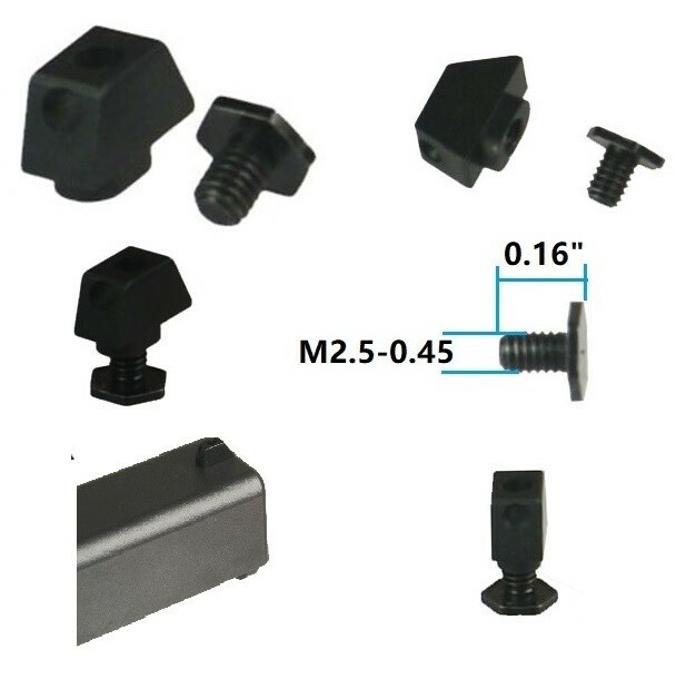 Aluminum Front Sight Set For Glock Slides, Anodized Black