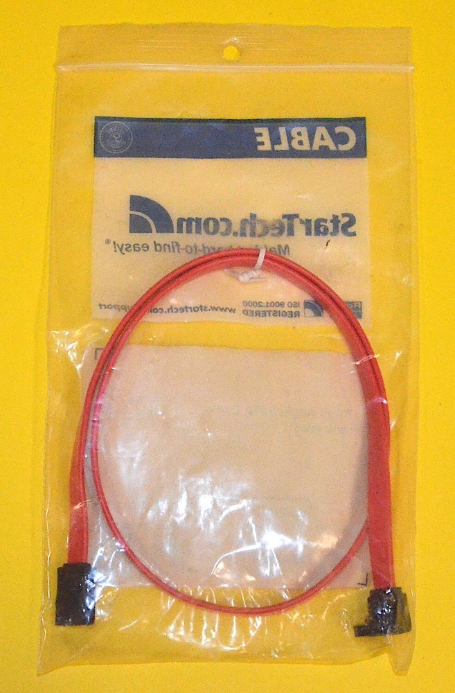 StarTech Serial ATA Internal Cable, 24", Right Angle, Red *New* SATA24RA1