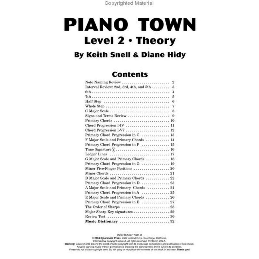 Piano Town, Theory, Level 2