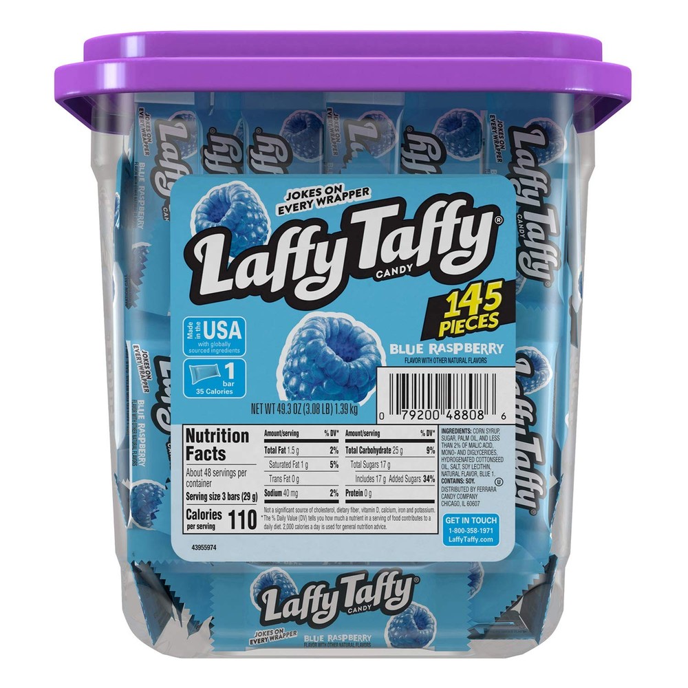 Candy Blue Raspberry Flavored Individually Wrapped 145 Pieces