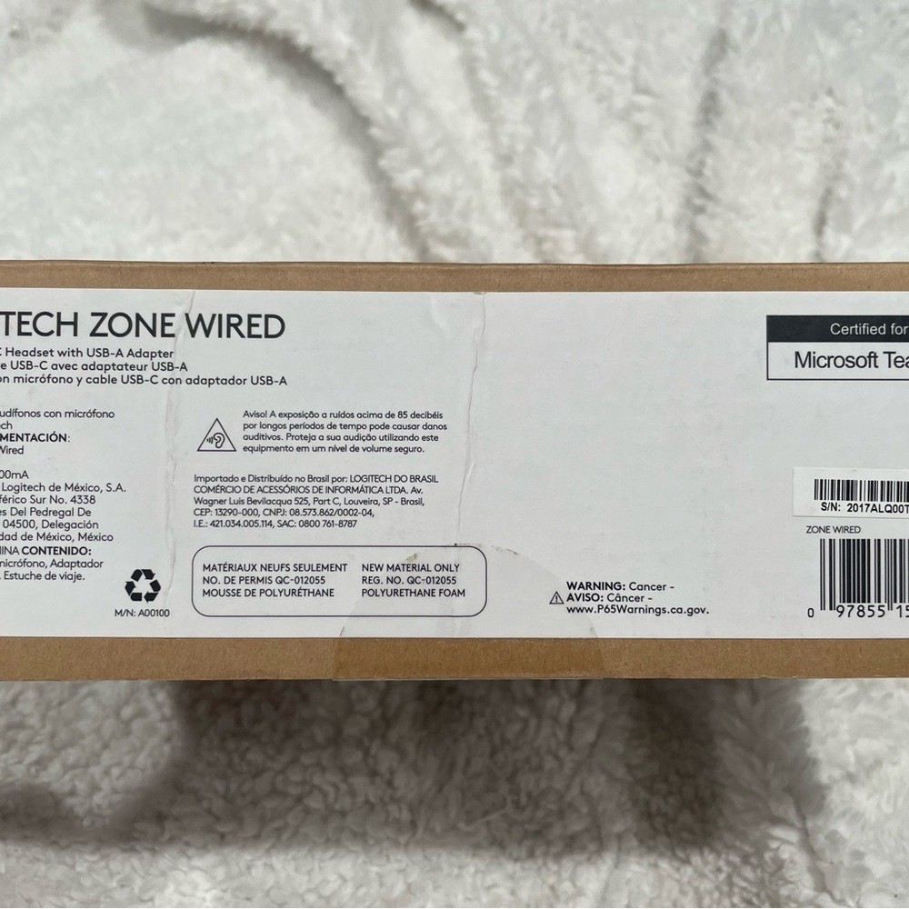 Logitech Zone Wired Headset, with advanced noise-canceling mic technology