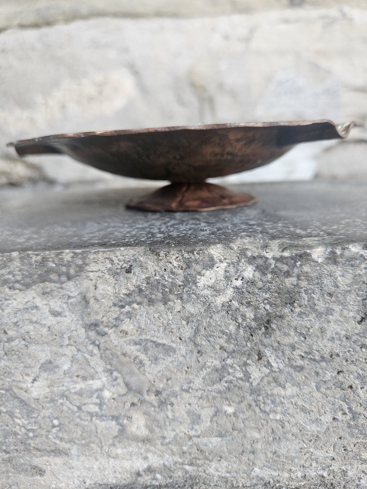 RRR RARE Vintage Hammered Copper Ashtray Solid Copper Hand Made