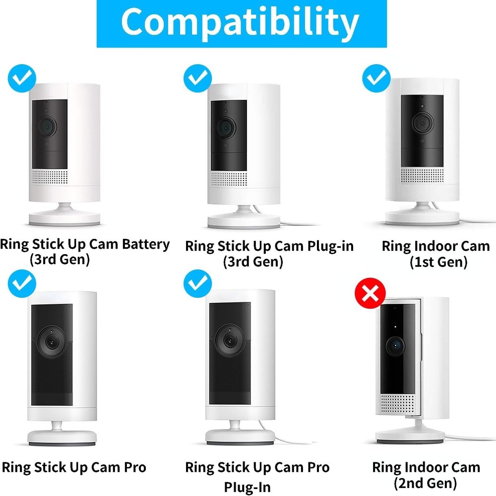 2 Pack Adjustable Security Wall Mount for Ring Camera&Stick Up Cam Battery,In...