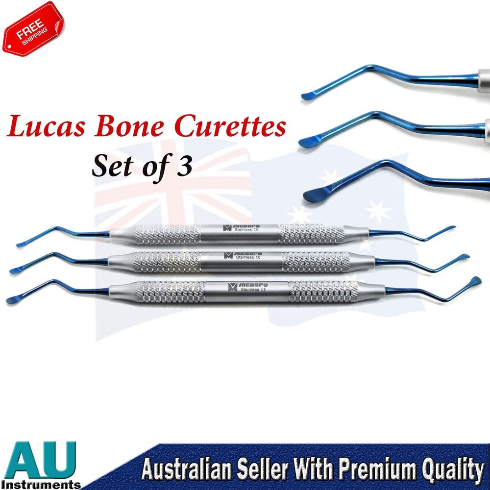 Lucas Bone Curettes Dental Cyst Removal Extraction Tooth Socket Lab Instruments