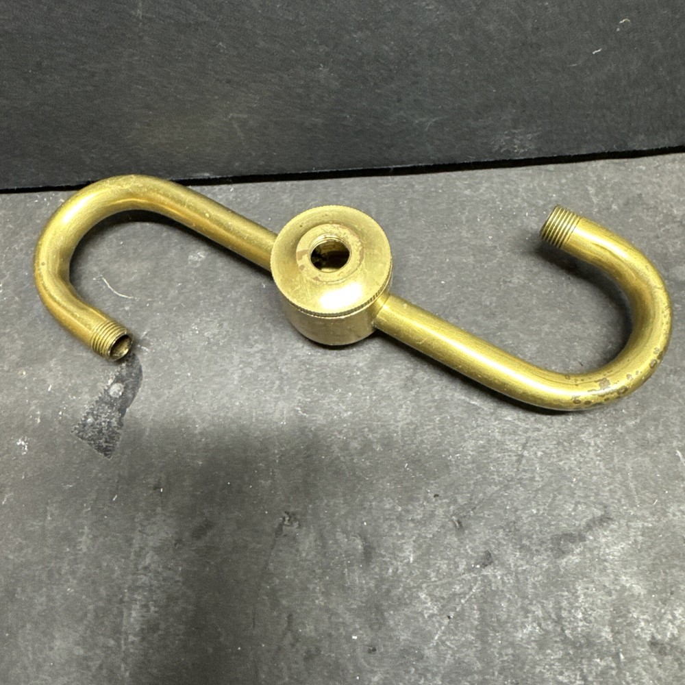 SOLID BRASS UNFINISHED TWO LIGHT S SHAPED CLUSTERS WITH 1/8-27 IPS ALL AROUND
