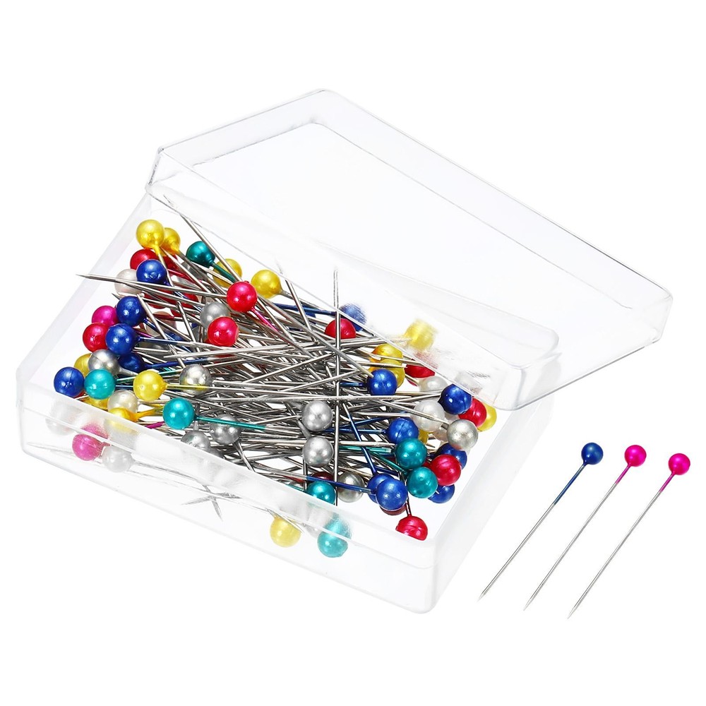 2 Set Pearlized Sewing Pins, Ball Head Needle Straight Quilting Pin, Multicolor
