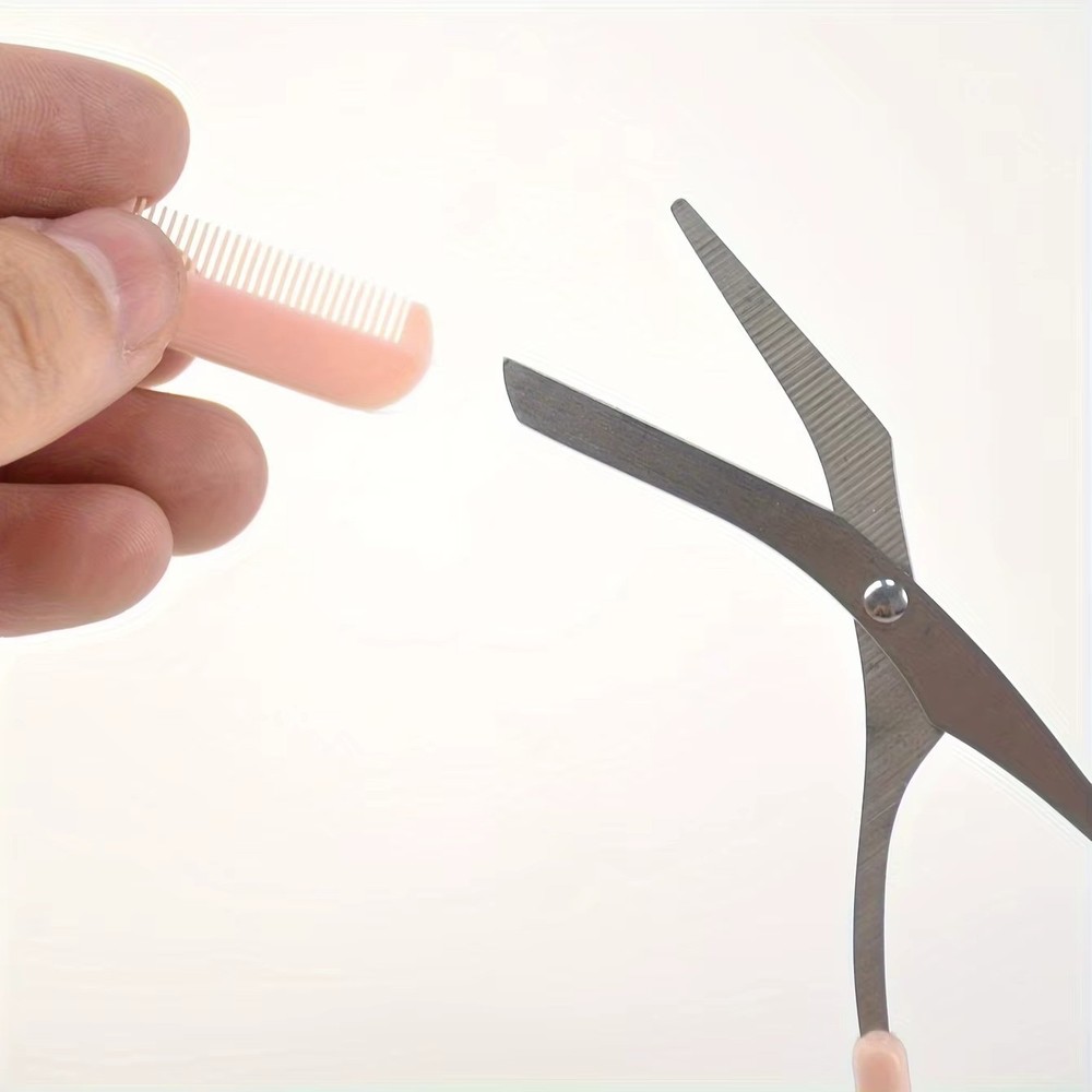 Pink Eyebrow Shaping Scissors with Comb Accessory Cosmetic Grooming Makeup Tool