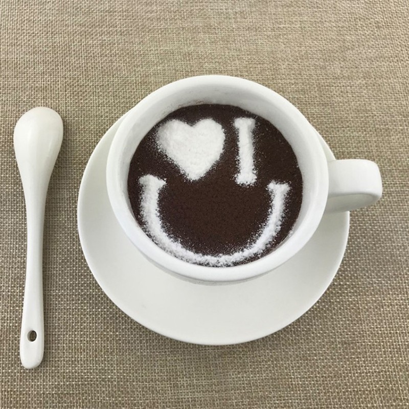 19Pcs Coffee Decorating Stencils Latte Art Mold Drawing Template Cake DIY Tools
